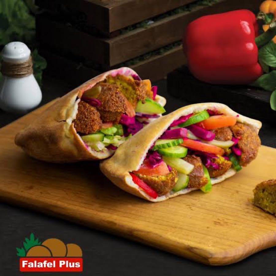 Falafel sandwiches in bread baked the same morning.